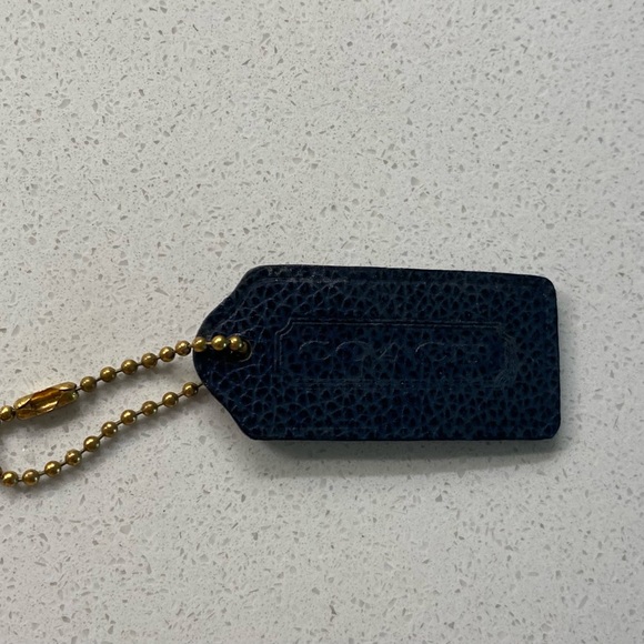 Coach 2 sided soft tag leather bag charm Hangtag Fob Madison - Picture 2 of 5